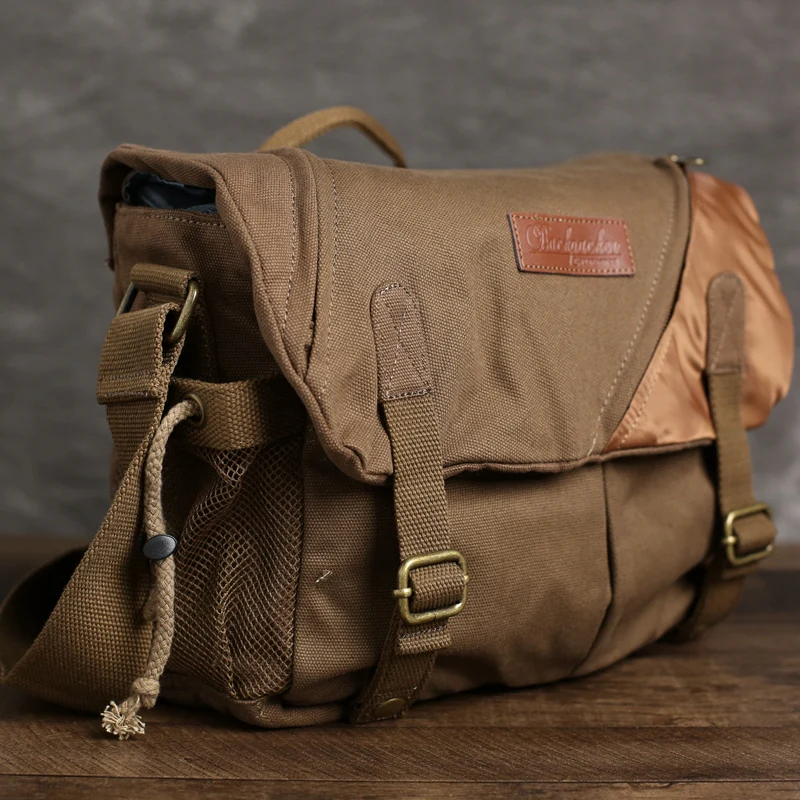 Flash Sale Canvas DSLR Camera Bag, Professional SLR Camera Bag, Men's Canvas Messenger Bag