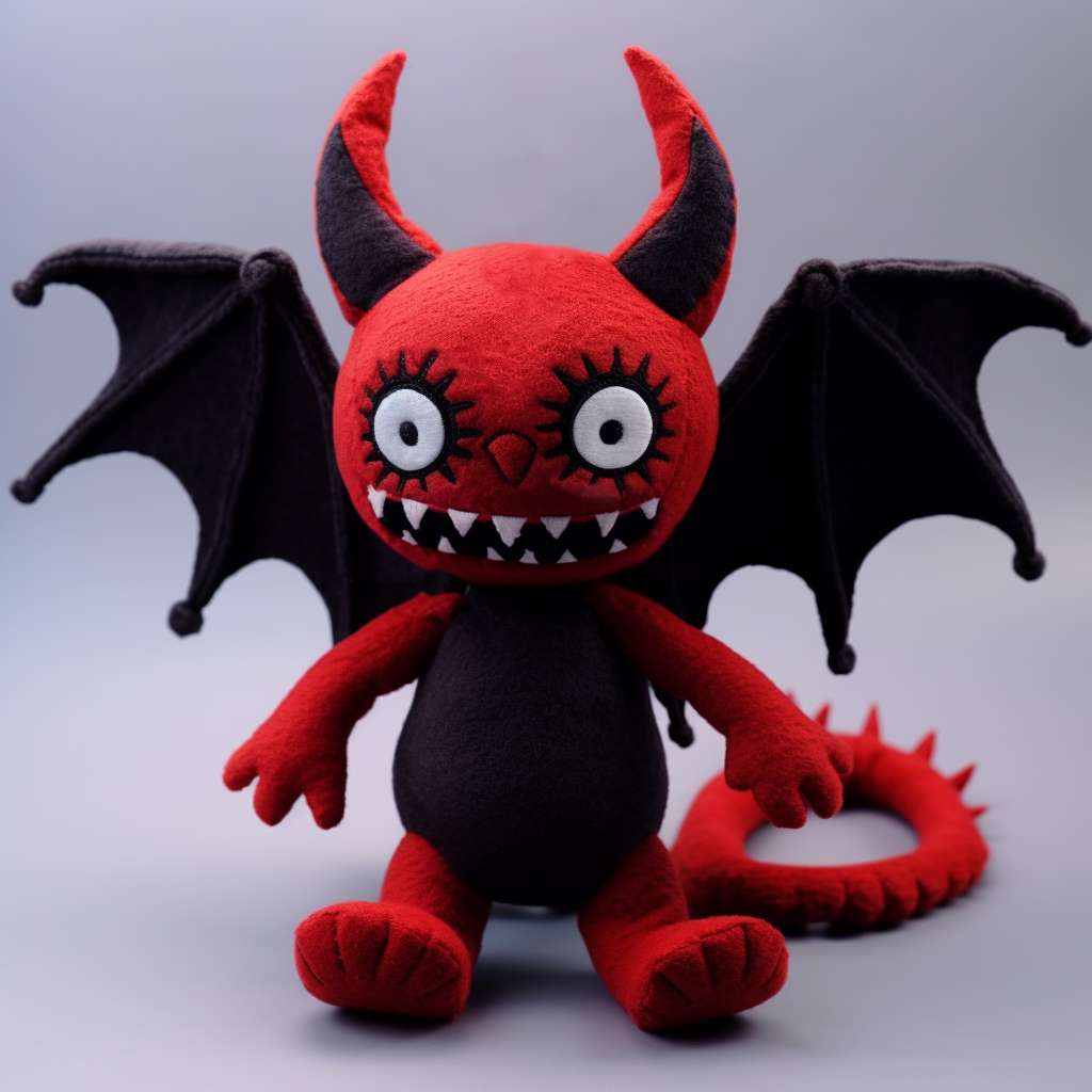 Goth Red and Black Dragon Plush